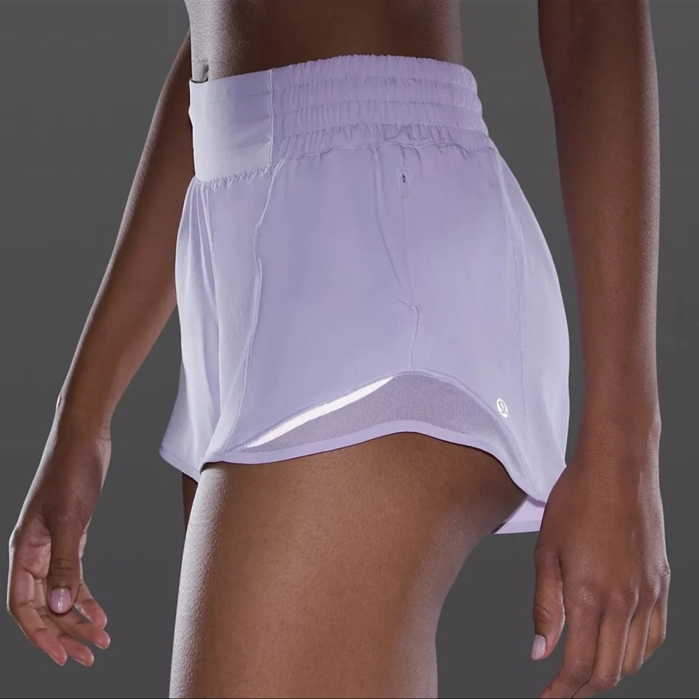 Lululemon Hotty Hot Hi Rise Gym Shorts Lavender - Picture 2 of 9